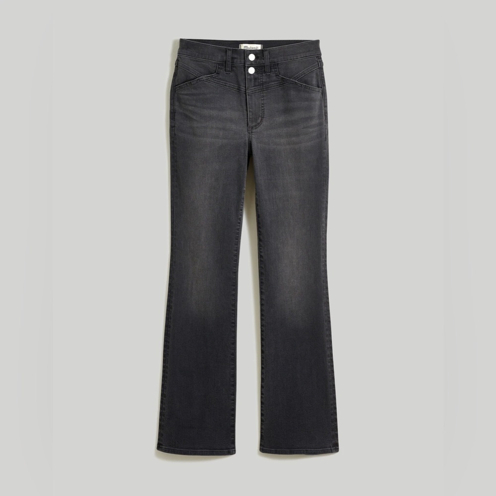 Madewell Mid-Rise Kick Flare Faded Black Denim